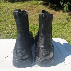 Coach (Reine) Black Leather Made in Italy Chelsea Ankle Boots